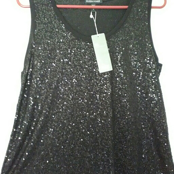 Eileen Fisher silk sequined tank NWT - Picture 3 of 5